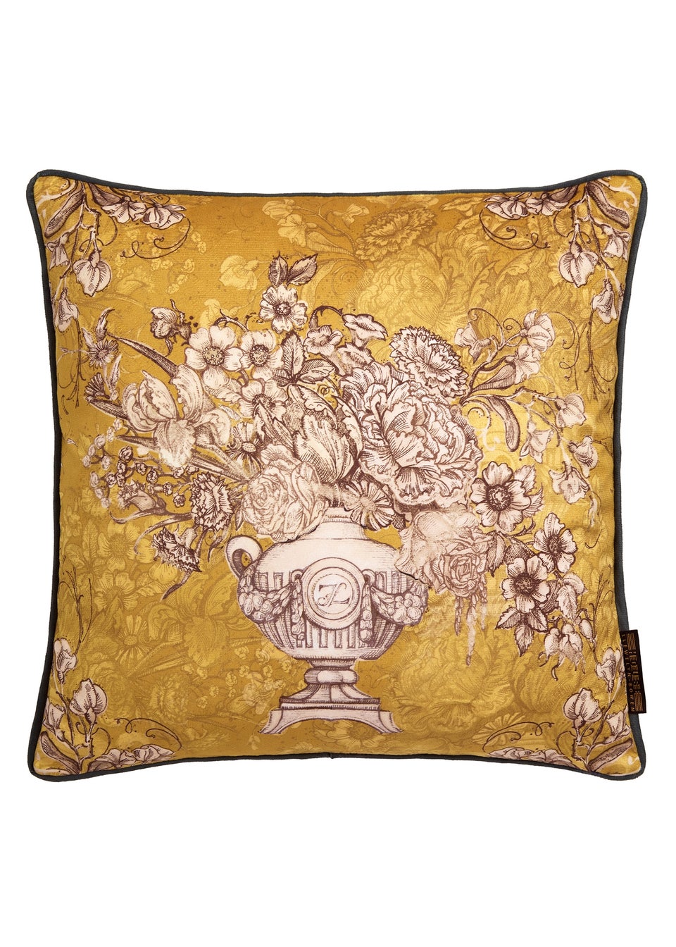 Laurence Llewelyn-Bowen Tuscan Holiday Velvet Ochre Filled Cushion