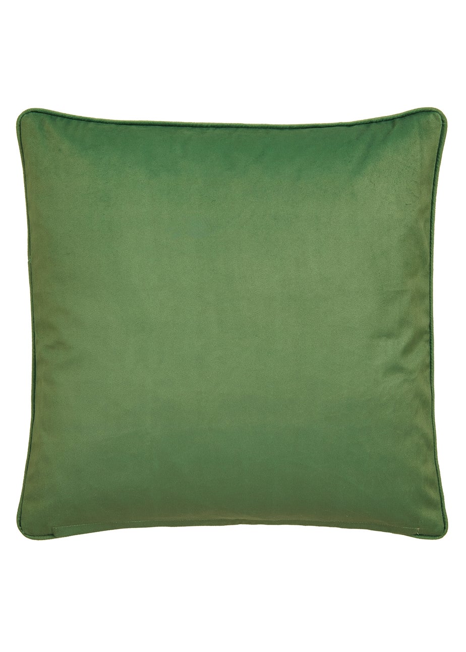 Appletree Star Geo Velvet Green Filled Cushion