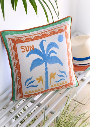 Fusion Soleil Palm Outdoor Showerproof Multi Colour Filled Cushion