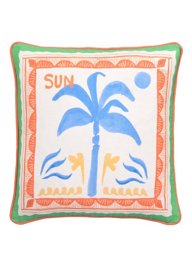 Fusion Soleil Palm Outdoor Showerproof Multi Colour Filled Cushion