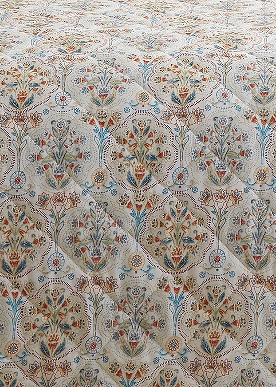 Dreams & Drapes Edena Decorative Floral Quilted Natural Bedspread