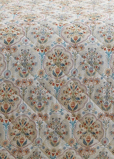 Dreams & Drapes Edena Decorative Floral Quilted Natural Bedspread