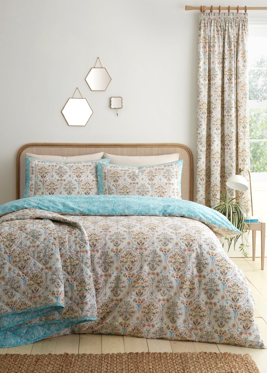 Dreams & Drapes Edena Decorative Floral Quilted Natural Bedspread