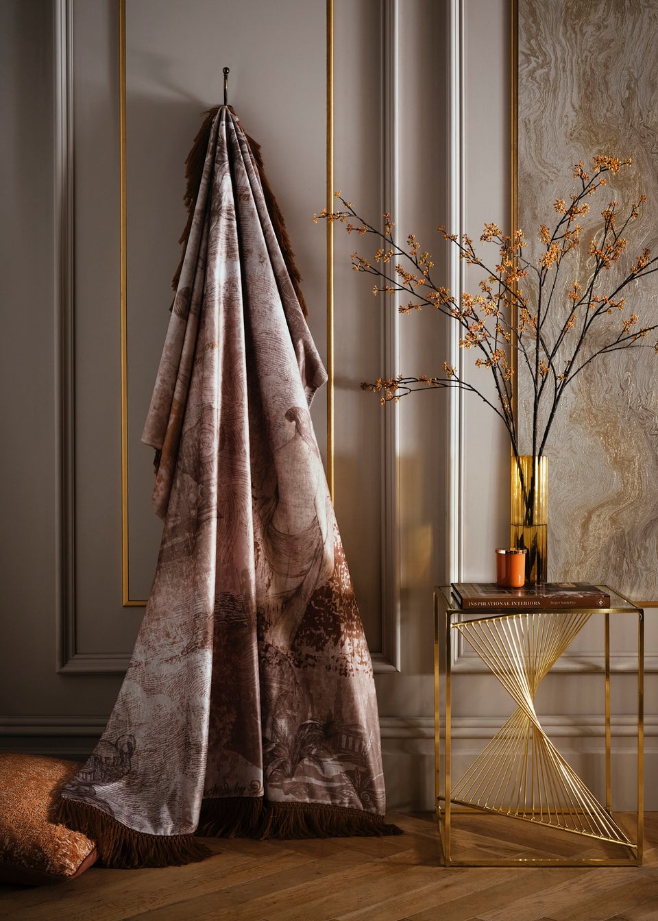 Laurence Llewelyn-Bowen Venus Primavera Velvet Natural Throw