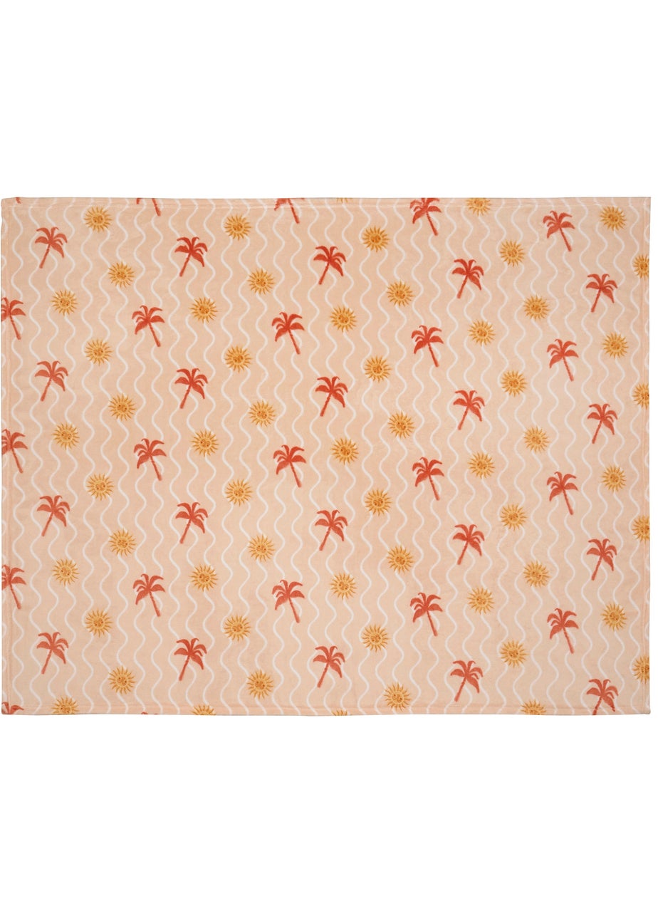 Fusion Soleil Fleece Coral Throw