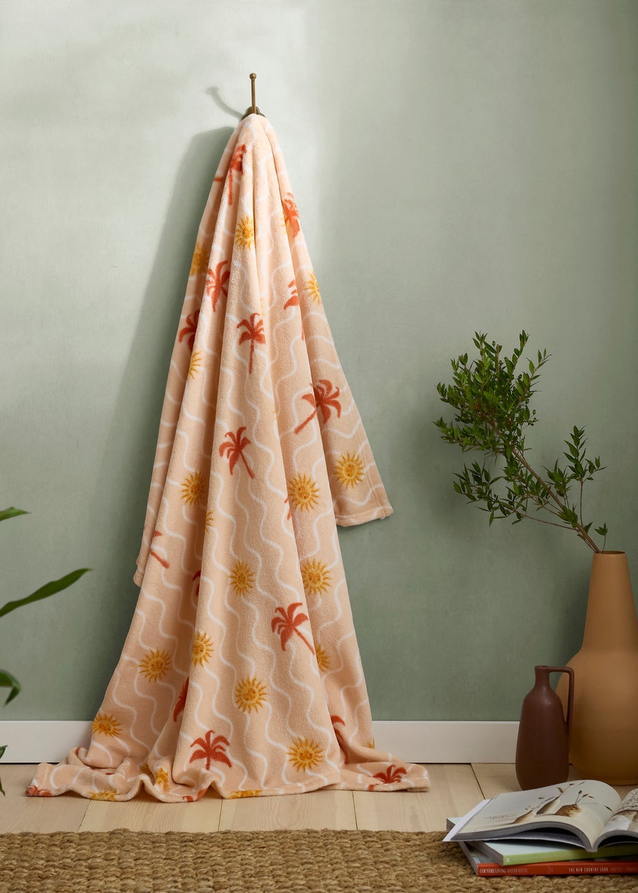 Fusion Soleil Fleece Coral Throw