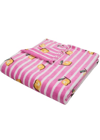 Fusion Summer Fruits Super Soft Pink Throw