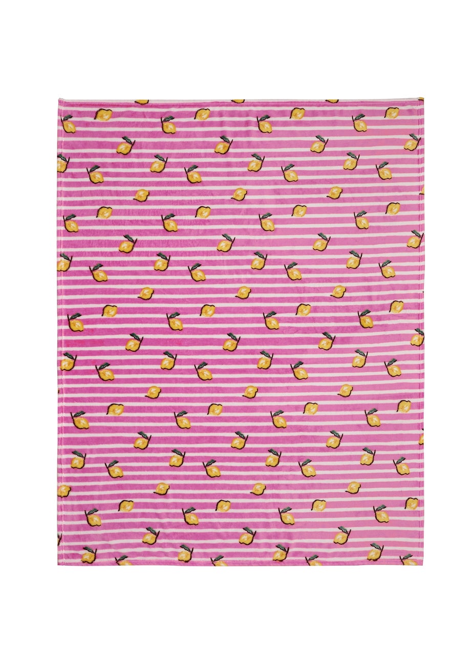 Fusion Summer Fruits Super Soft Pink Throw