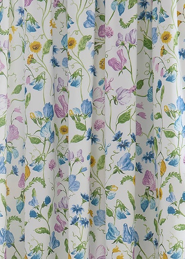 Dreams & Drapes Sweetpea Floral Easy Hang Lilac Pencil Pleat Curtains