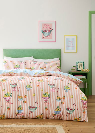 Fusion Summer Fruits Reversible Multi Colour Duvet Cover Set