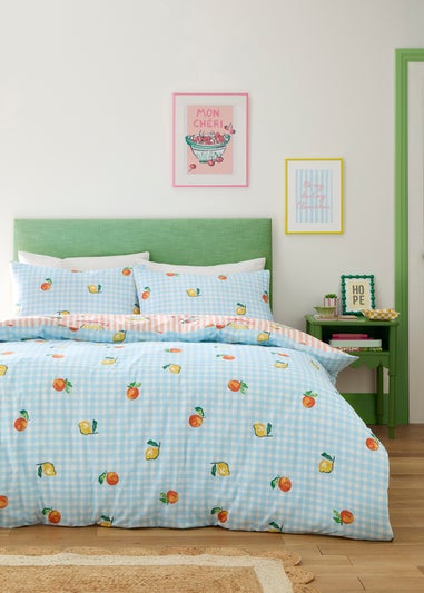 Fusion Summer Fruits Reversible Multi Colour Duvet Cover Set