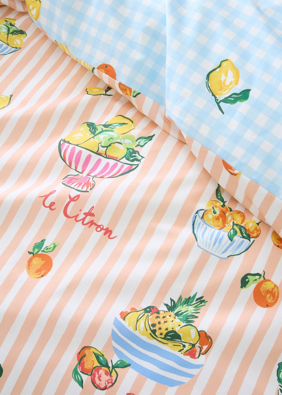 Fusion Summer Fruits Reversible Multi Colour Duvet Cover Set