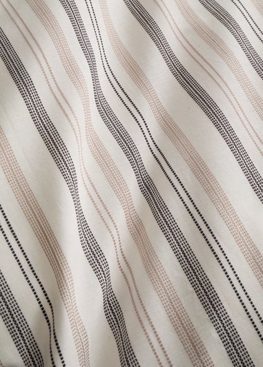 Appletree Yarn Dyed Woven Thin Stripe Reversible Natural Duvet Cover Set
