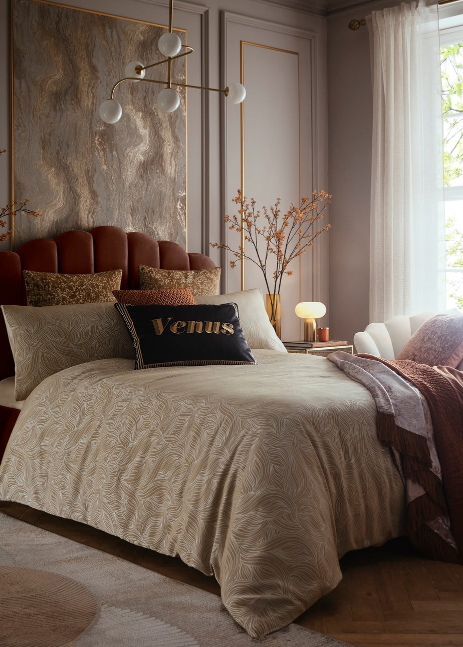 Laurence Llewelyn-Bowen Venus Grace Jacquard Natural Duvet Cover Set