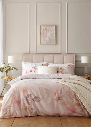 Soiree Mia Floral Blooms Soft Touch Natural Duvet Cover Set