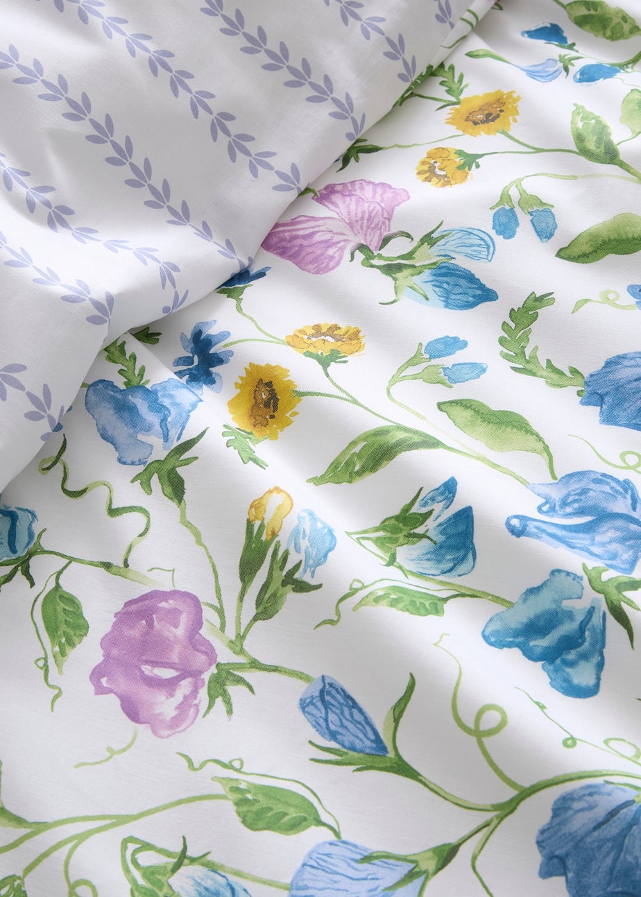 Dreams & Drapes Sweetpea Floral Reversible Lilac Duvet Cover Set