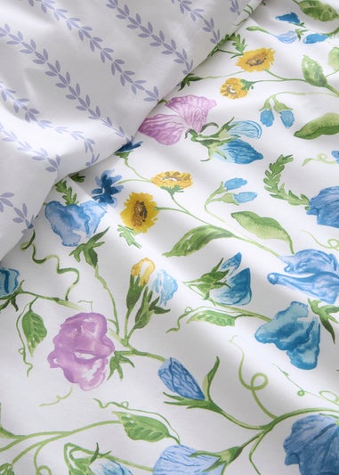 Dreams & Drapes Sweetpea Floral Reversible Lilac Duvet Cover Set