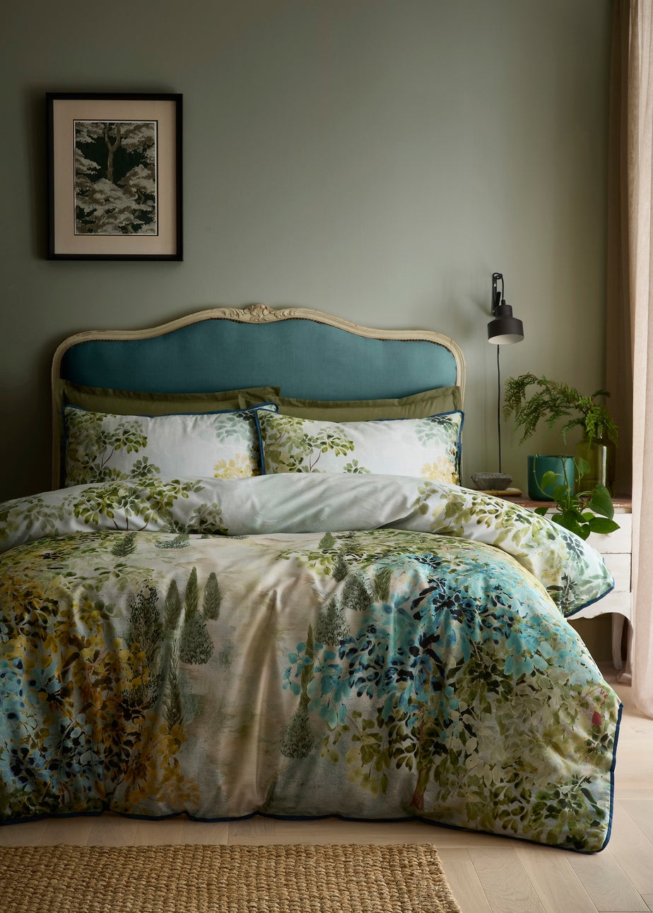 Soiree Hidden Garden Soft Touch Green Duvet Cover Set