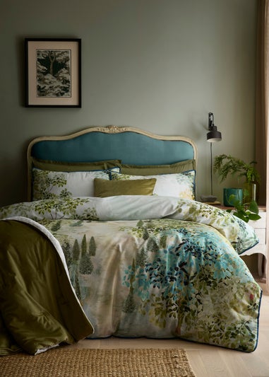 Soiree Hidden Garden Soft Touch Green Duvet Cover Set
