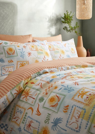 Fusion Soleil Reversible Multi Colour Duvet Cover Set