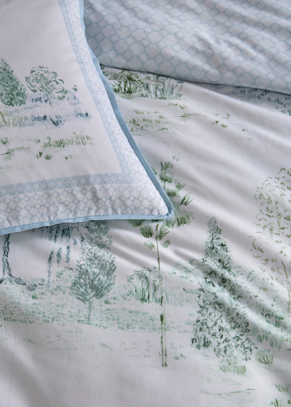 Appletree Willow Tree Scene Reversible Blue Duvet Cover Set