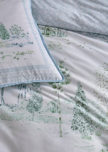 Appletree Willow Tree Scene Reversible Blue Duvet Cover Set