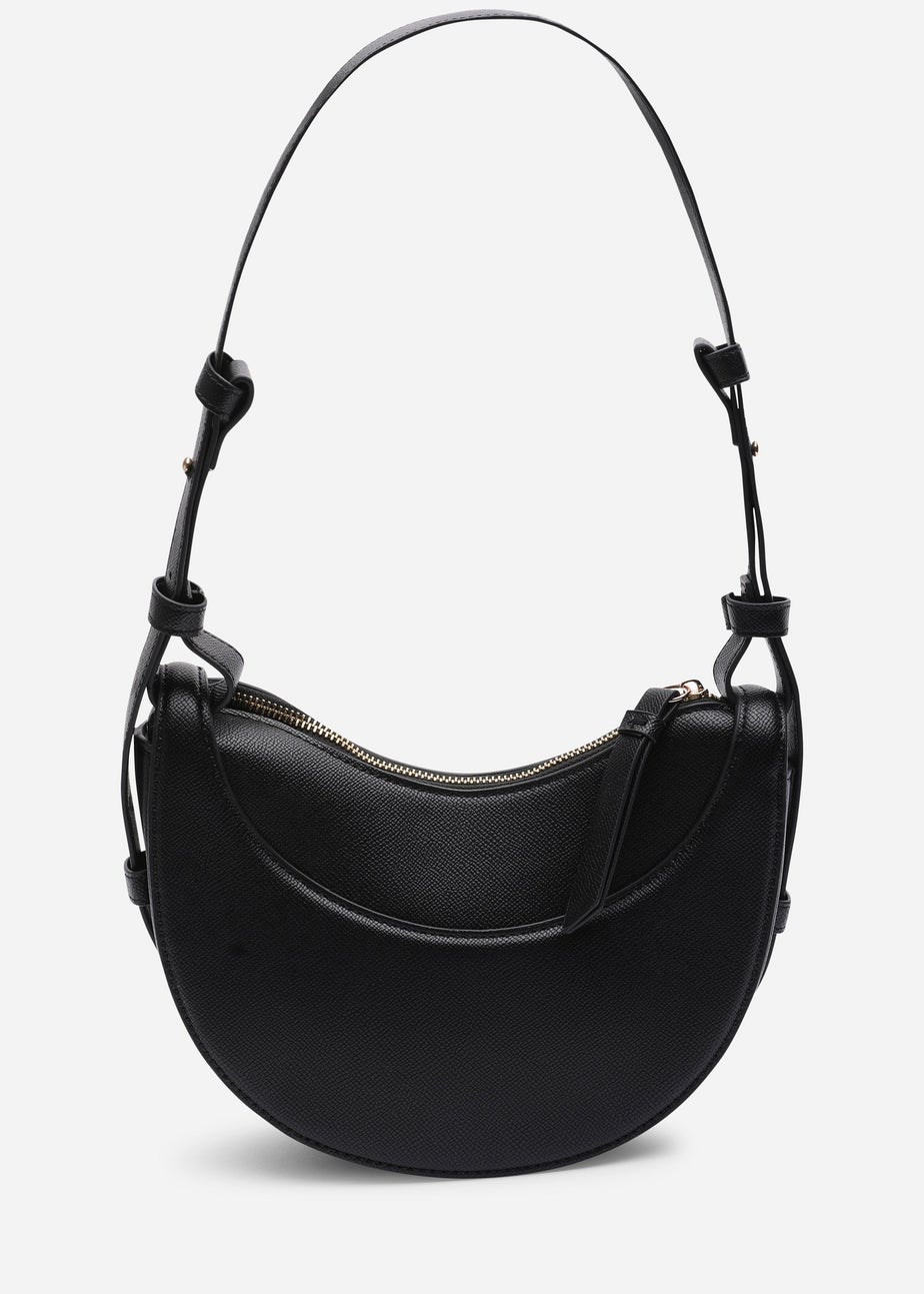 Where's That From Womens Envie Crescent Faux Leather Shoulder Bag in Black