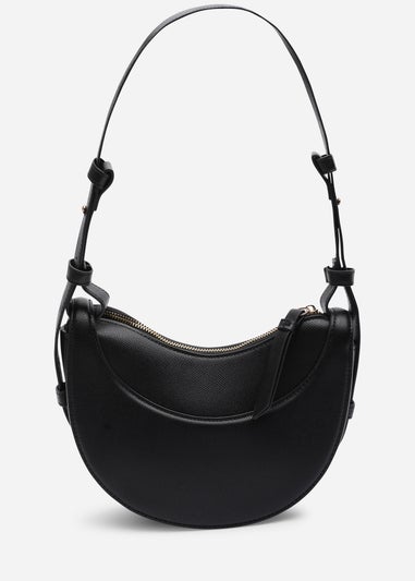 Where's That From Womens Envie Crescent Faux Leather Shoulder Bag in Black
