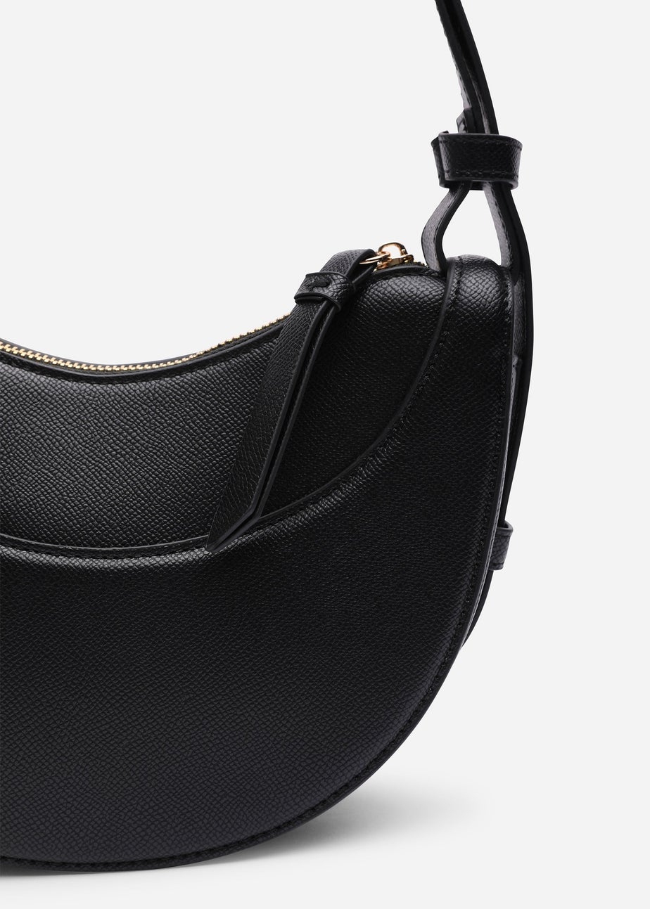 Where's That From Womens Envie Crescent Faux Leather Shoulder Bag in Black