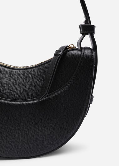 Where's That From Womens Envie Crescent Faux Leather Shoulder Bag in Black