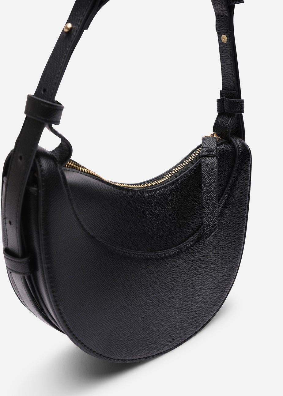 Where's That From Womens Envie Crescent Faux Leather Shoulder Bag in Black
