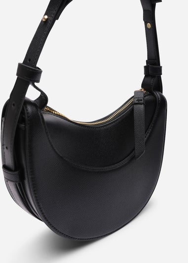 Where's That From Womens Envie Crescent Faux Leather Shoulder Bag in Black