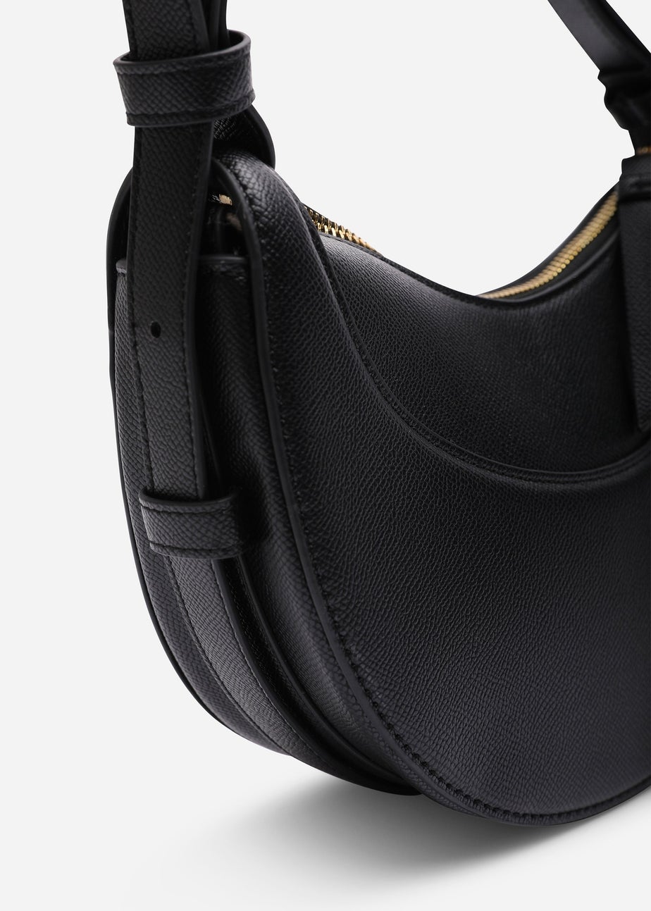 Where's That From Womens Envie Crescent Faux Leather Shoulder Bag in Black