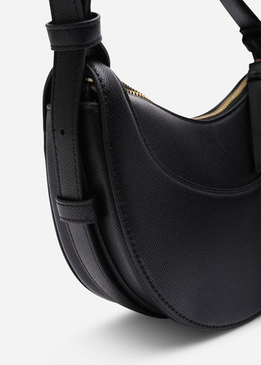 Where's That From Womens Envie Crescent Faux Leather Shoulder Bag in Black