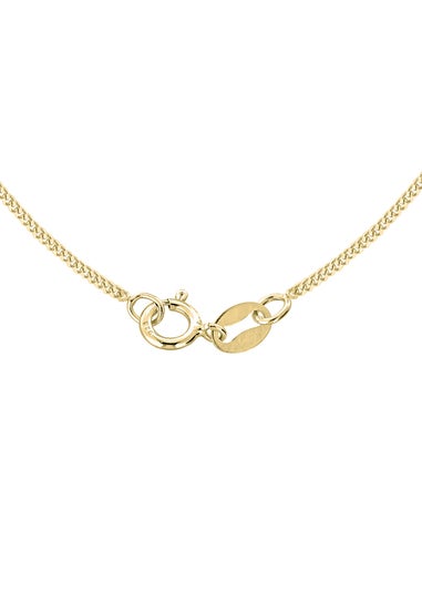 Golden Moments Sterling Silver Yellow Gold Plated Hammered Disc Pendant On Curb Chain