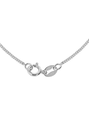 Golden Moments Sterling Silver Gold Plated & Rhodium Plated Engraved Round Disc With Star & Moon Charm Pendant On Chain