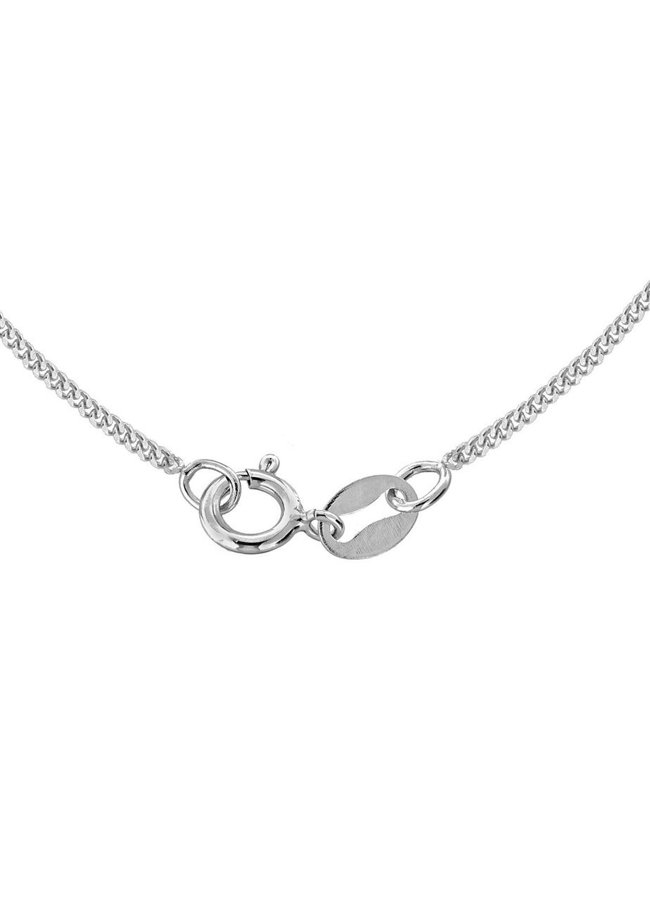 Golden Moments Sterling Silver Gold Plated & Rhodium Plated Engraved Round Disc With Star & Moon Charm Pendant On Chain