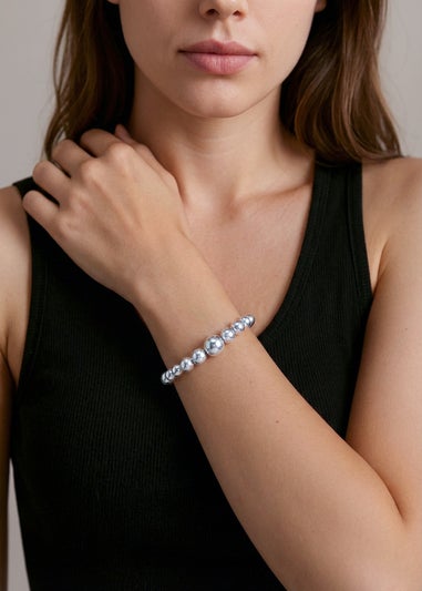 Golden Moments Sterling Silver Graduated Beads Bracelet