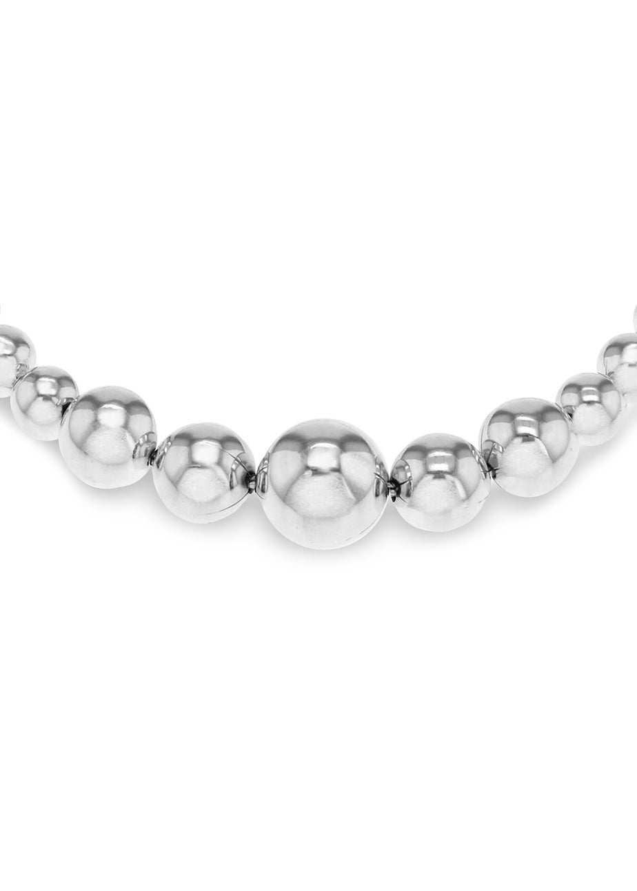 Golden Moments Sterling Silver Graduated Beads Bracelet