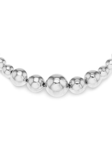 Golden Moments Sterling Silver Graduated Beads Bracelet