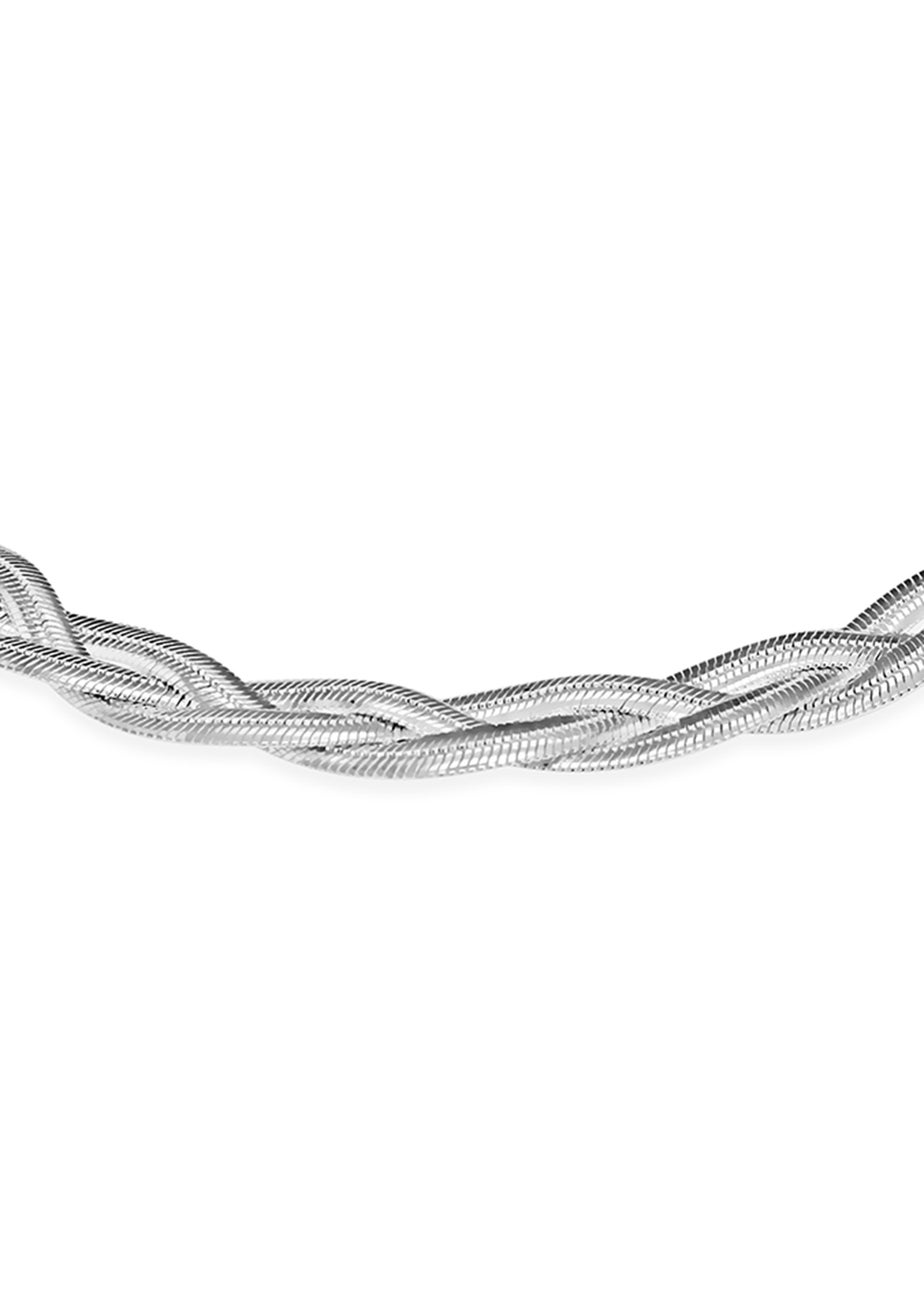 Golden Moments Sterling Silver Plait Flexible Herringbone Bracelet