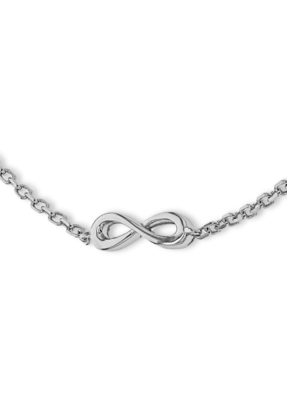 Golden Moments Sterling Silver Rhodium Plated Three Infinity Adjustable Bracelet