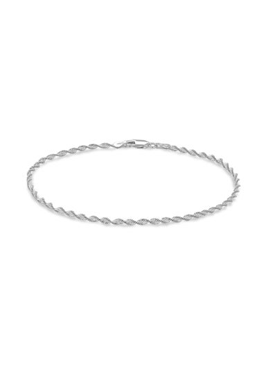 Golden Moments Sterling Silver Twisted Herringbone Bracelet