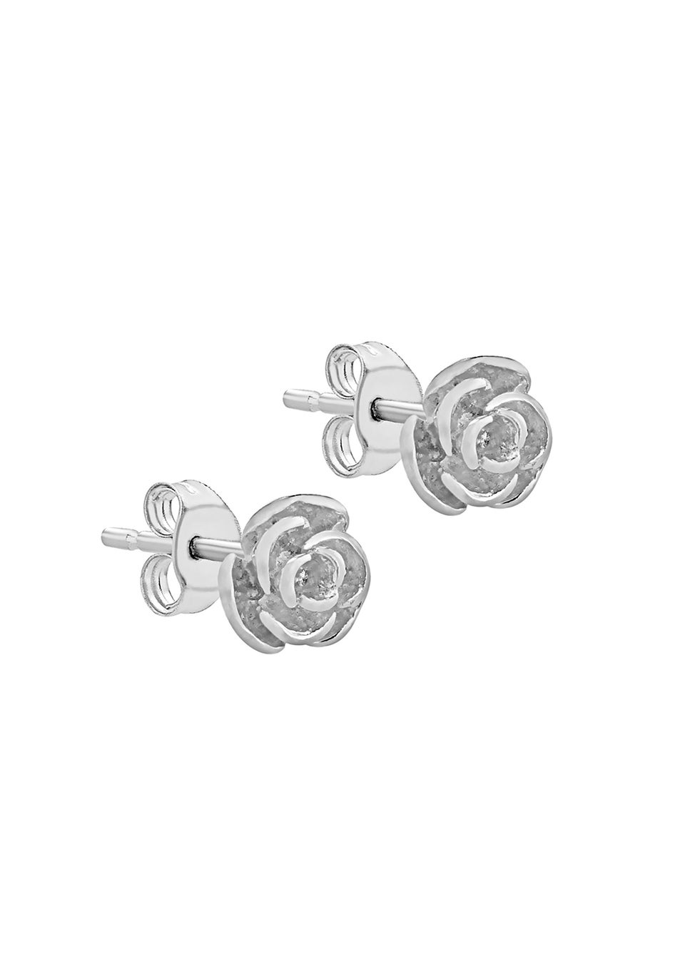 Golden Moments Sterling Silver Rose Stud Earrings