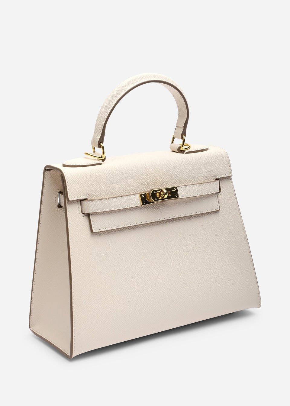 Where's That From Womens Lluvia Top Handle Satchel Mini Tote Bag with Turn-Lock Closure in Cream