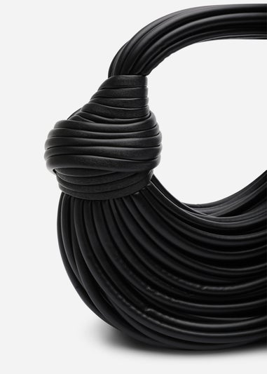 Where's That From Womens Blossom Curved Black Metallic Shoulder Bag