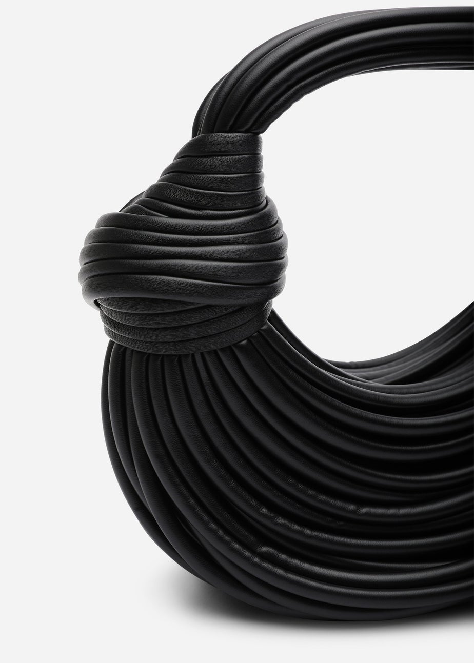 Where's That From Womens Blossom Curved Black Metallic Shoulder Bag