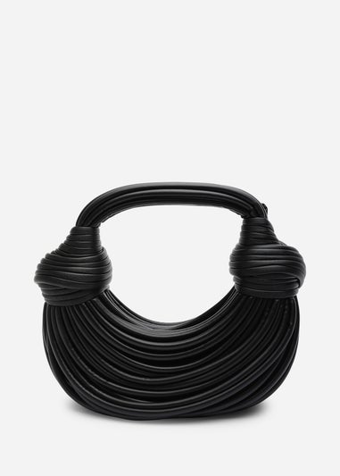 Where's That From Womens Blossom Curved Black Metallic Shoulder Bag