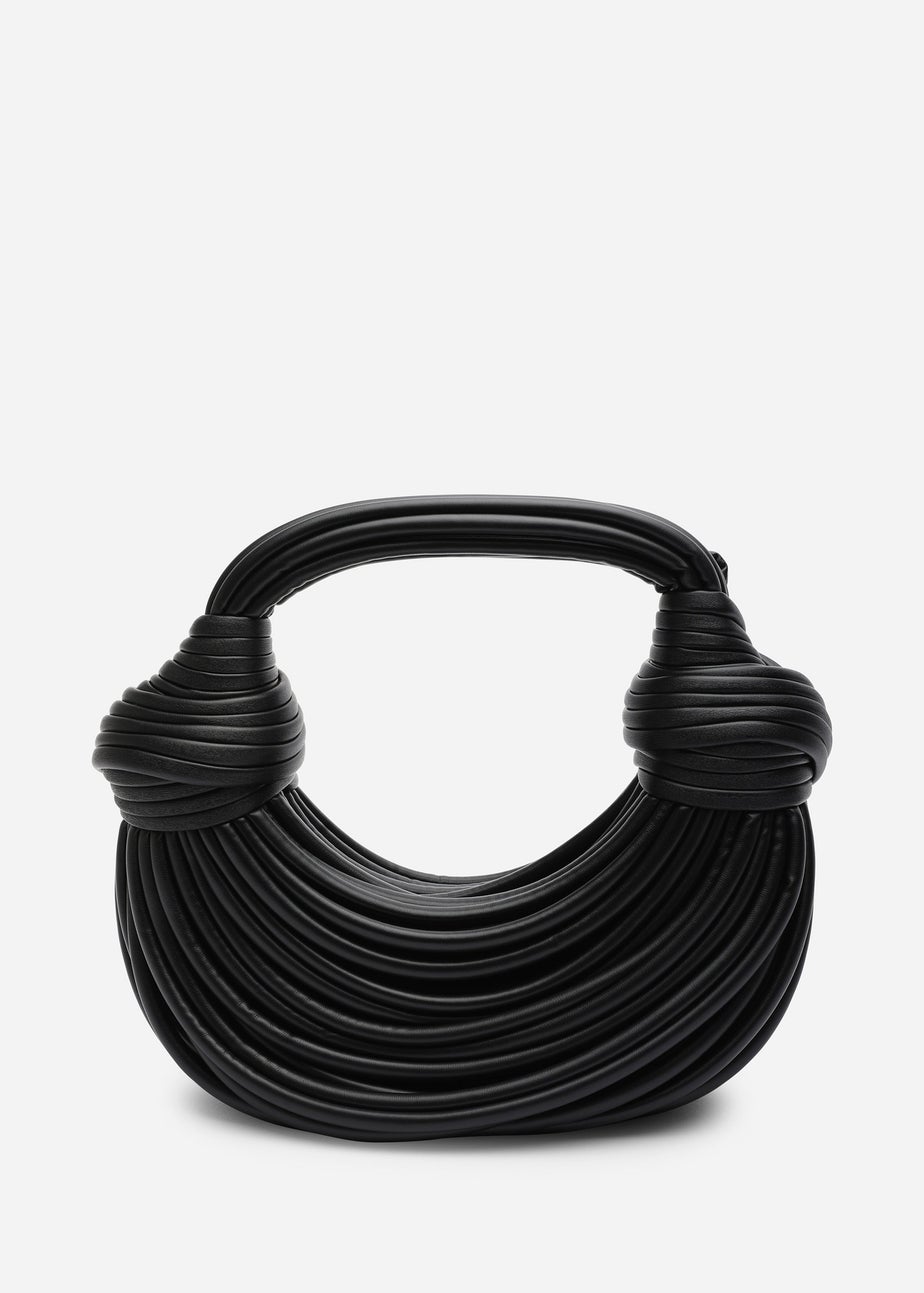 Where's That From Womens Blossom Curved Black Metallic Shoulder Bag