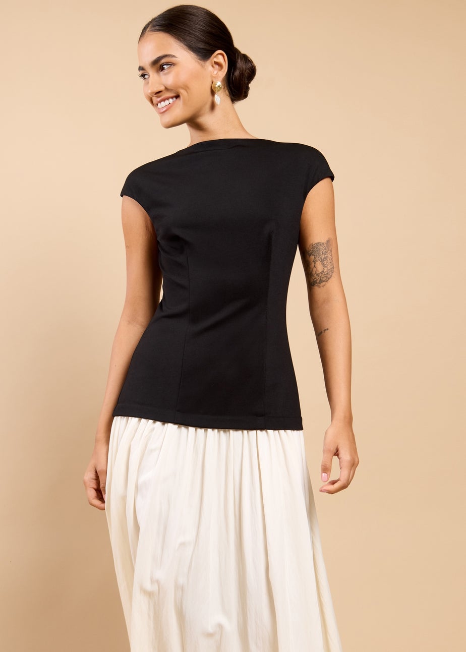 Little Mistress Monochrome Dropped Waist Maxi Dress